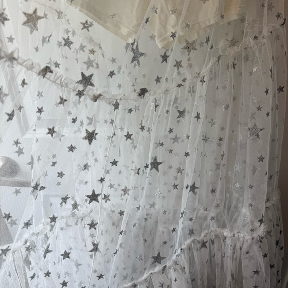 *RARE* NWT Free People A Star is Born Skirt Silver Star Mesh Maxi Size Small - Picture 4 of 7
